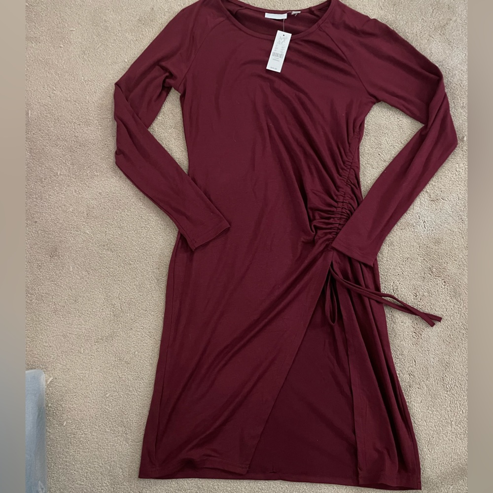 NWT New Long Sleeve High Slit Sweater Dress